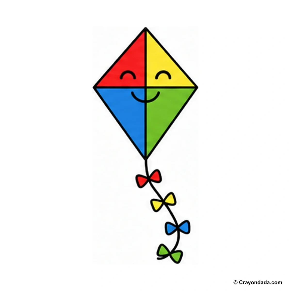 How to Draw a Simple Kite Tail finished drawing
