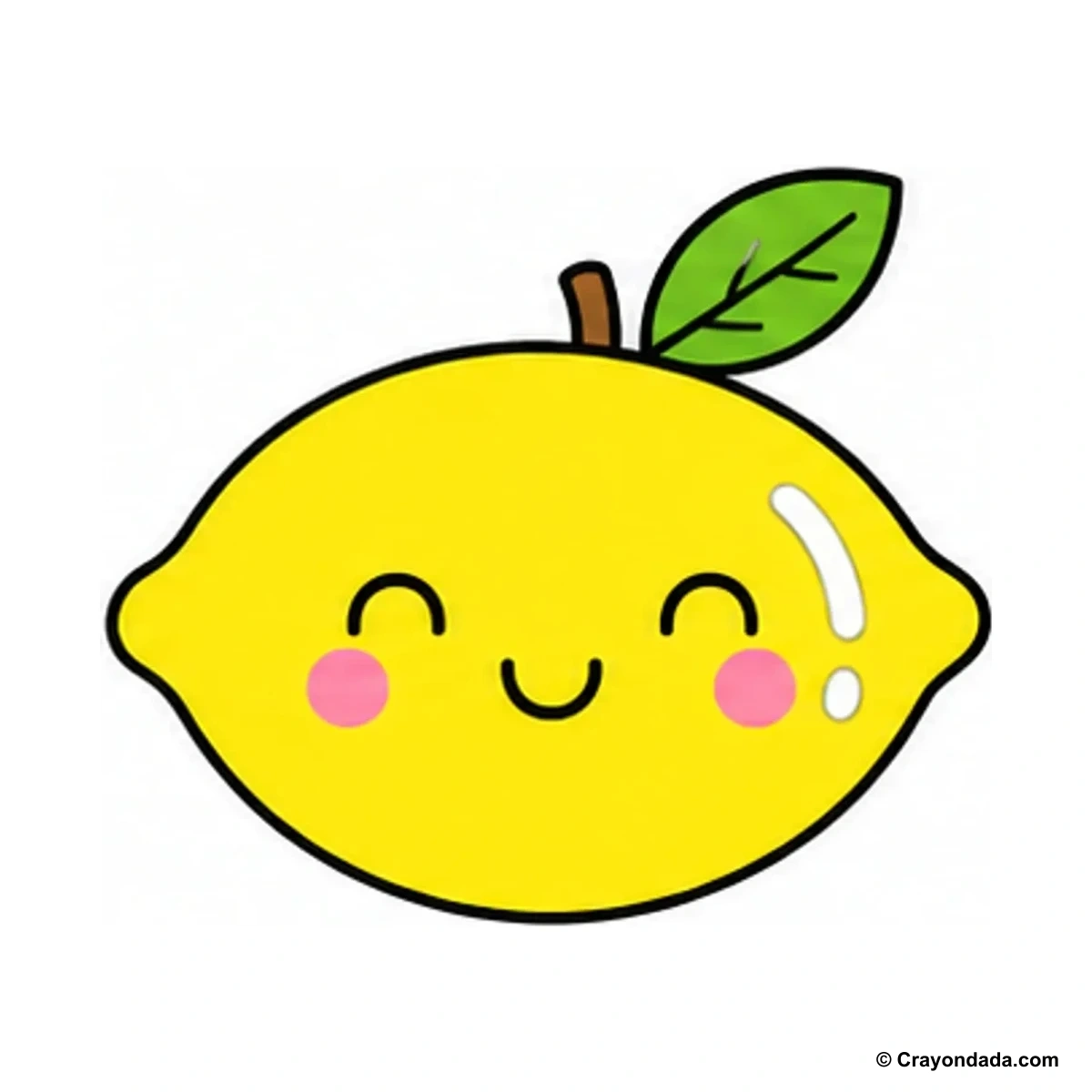 How to Draw a Simple Lemon finished drawing