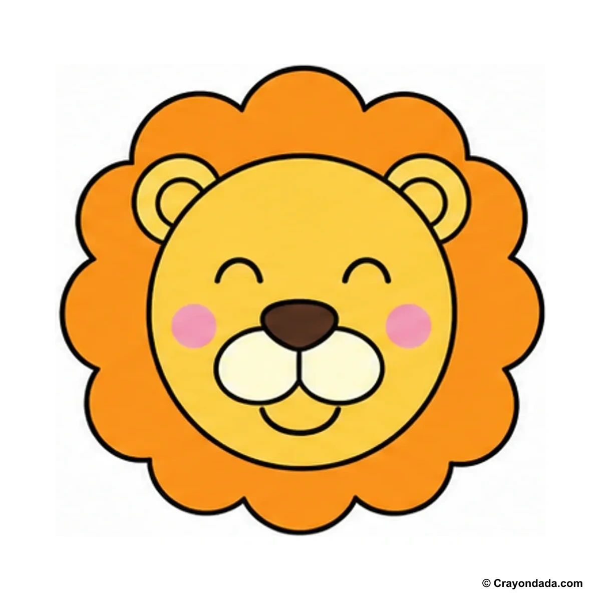 How to Draw a Simple Lion Face finished drawing