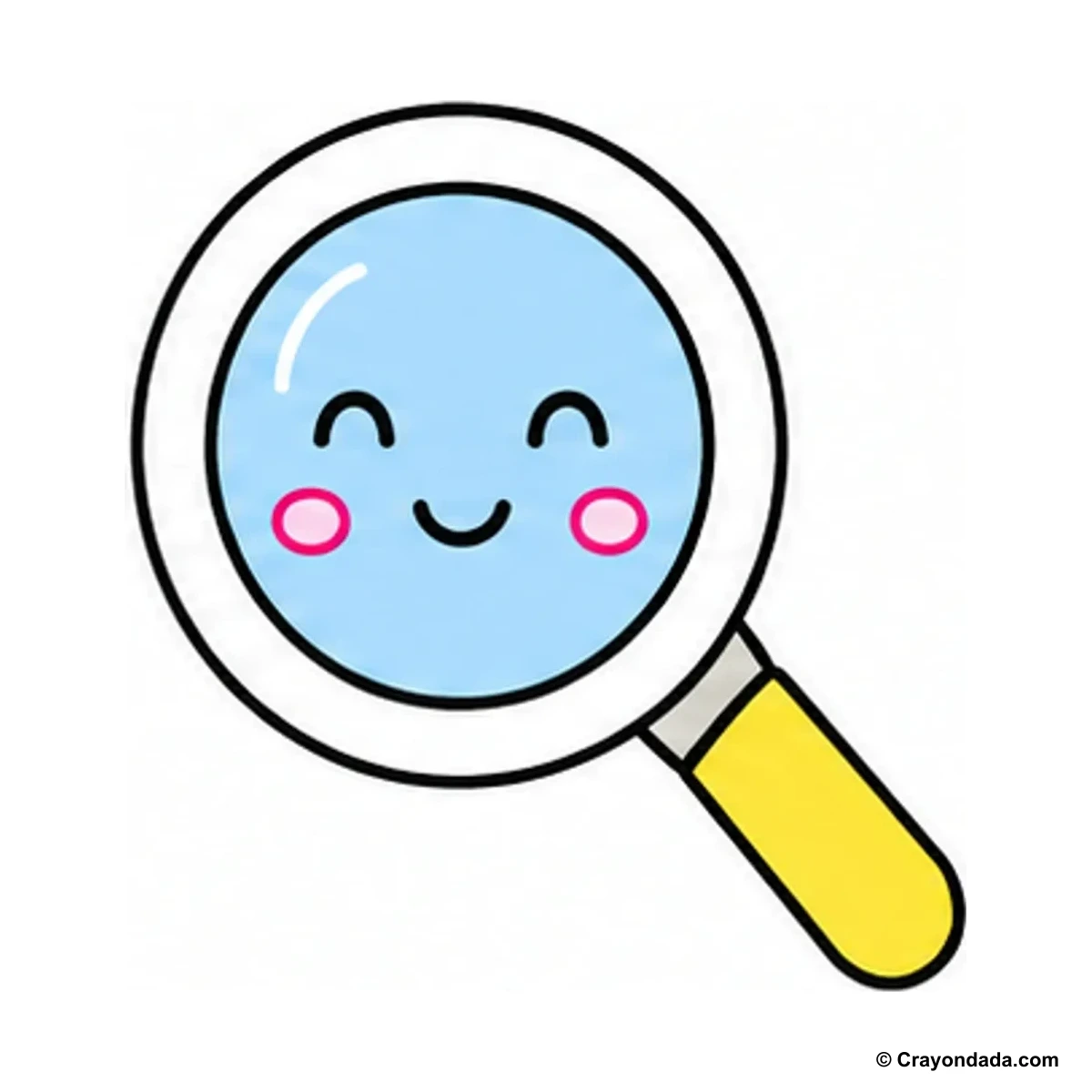 How to Draw a Simple Magnifying Glass finished drawing