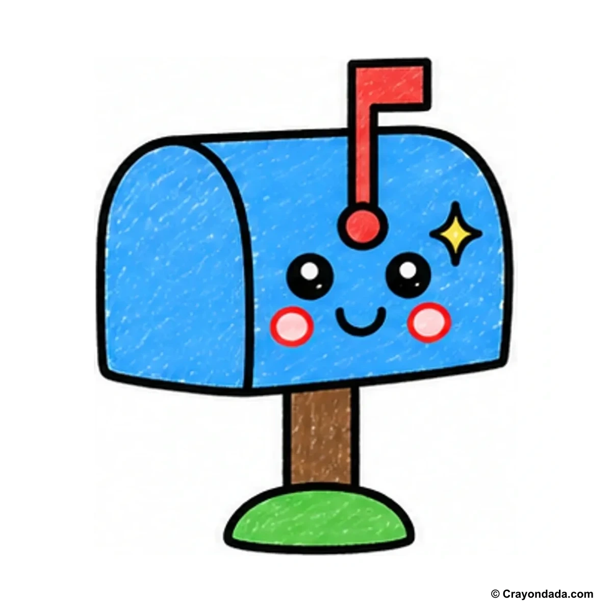 How to Draw a Simple Mailbox finished drawing