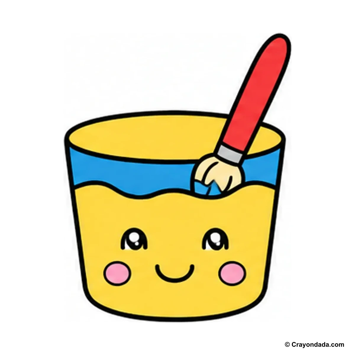 How to Draw a Simple Paint Cup finished drawing