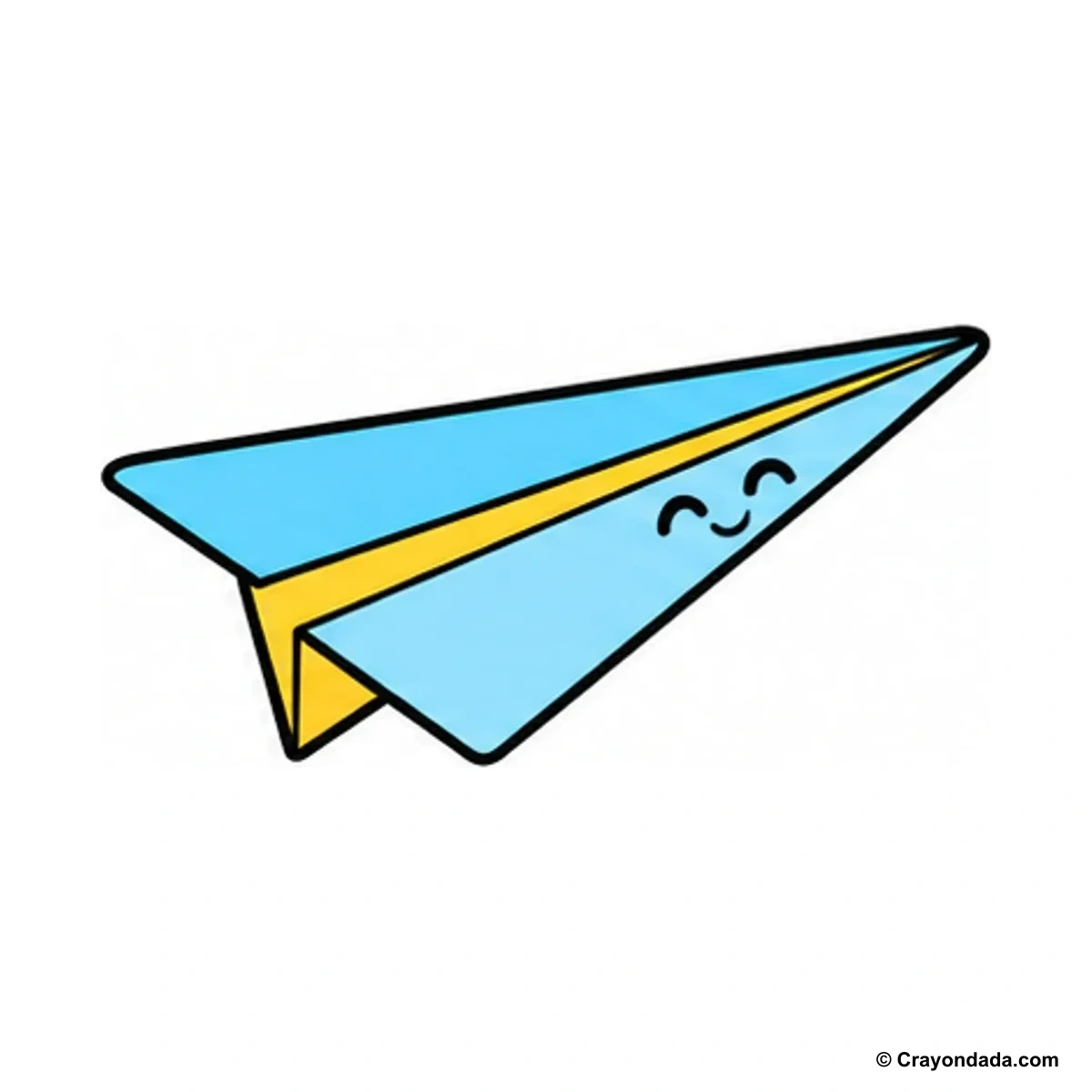 How to Draw a Simple Paper Plane finished drawing