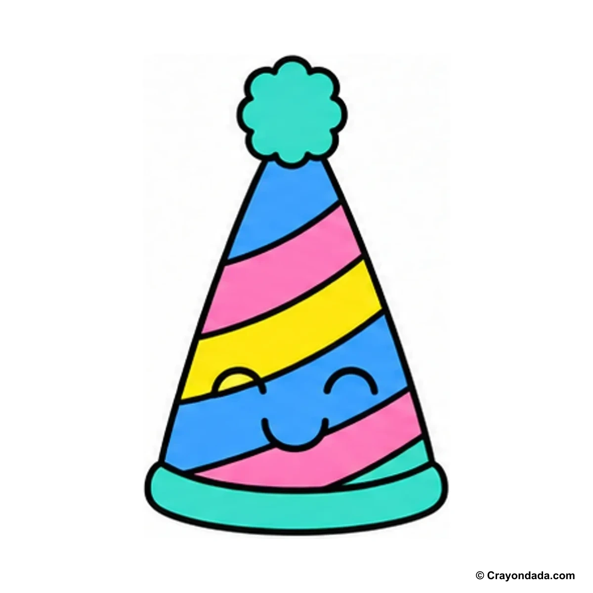How to Draw a Simple Party Hat finished drawing