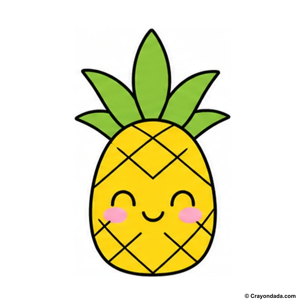 How to Draw a Simple Pineapple finished drawing