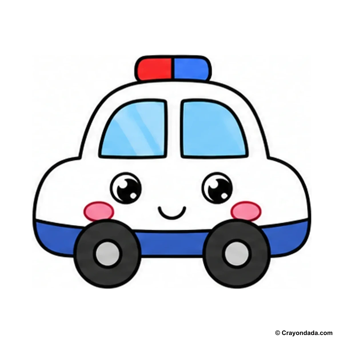 How to Draw a Simple Police Car finished drawing