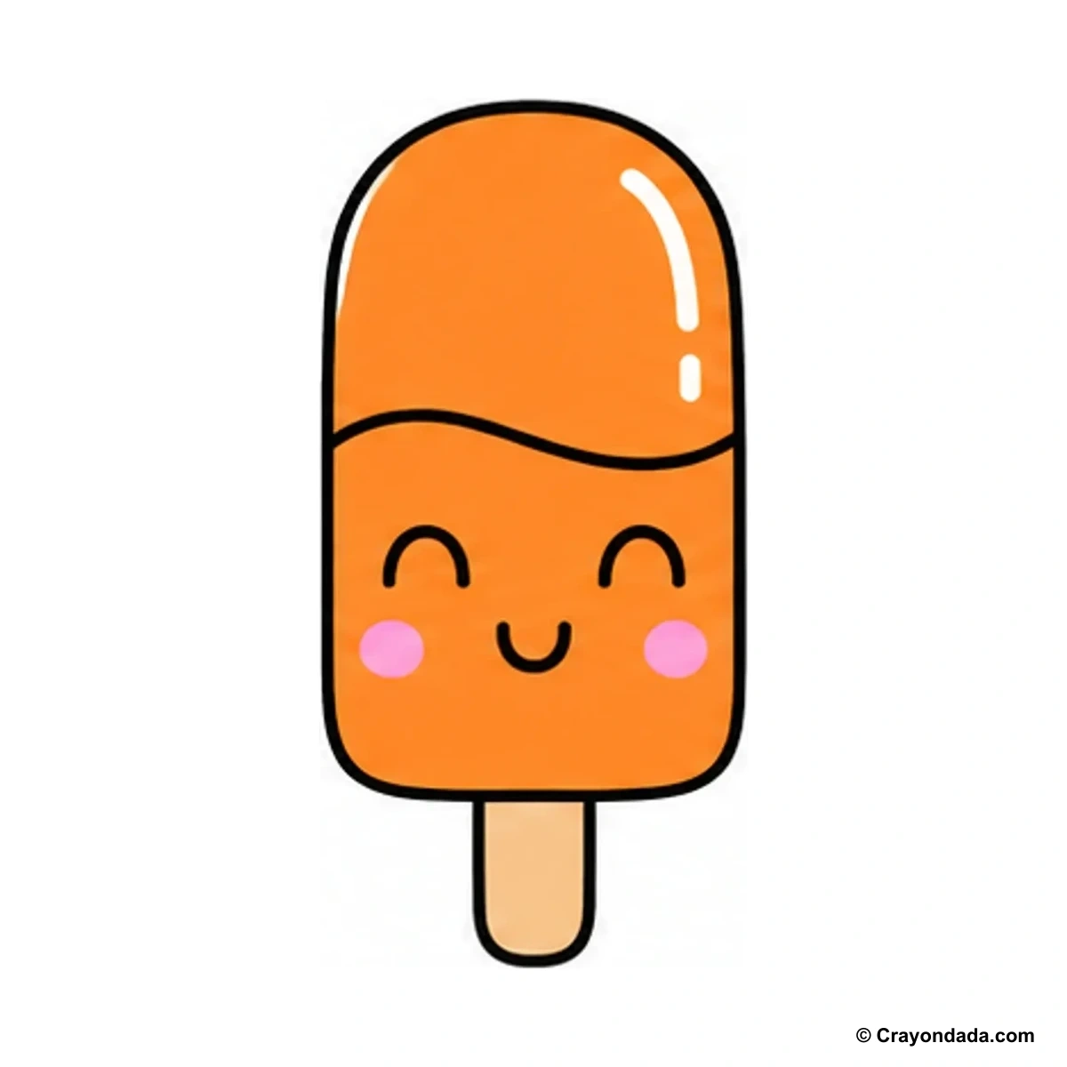 How to Draw a Simple Popsicle finished drawing