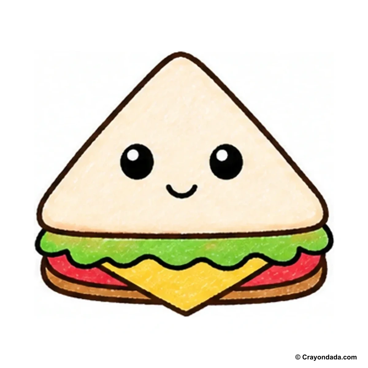 How to Draw a Simple Sandwich finished drawing