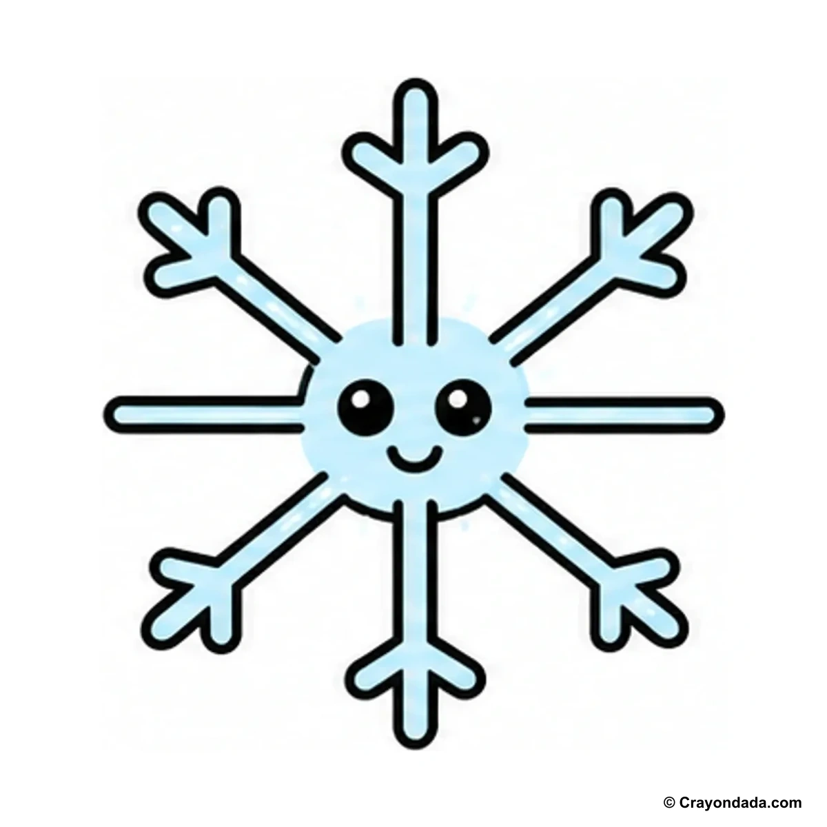 How to Draw a Simple Snowflake finished drawing
