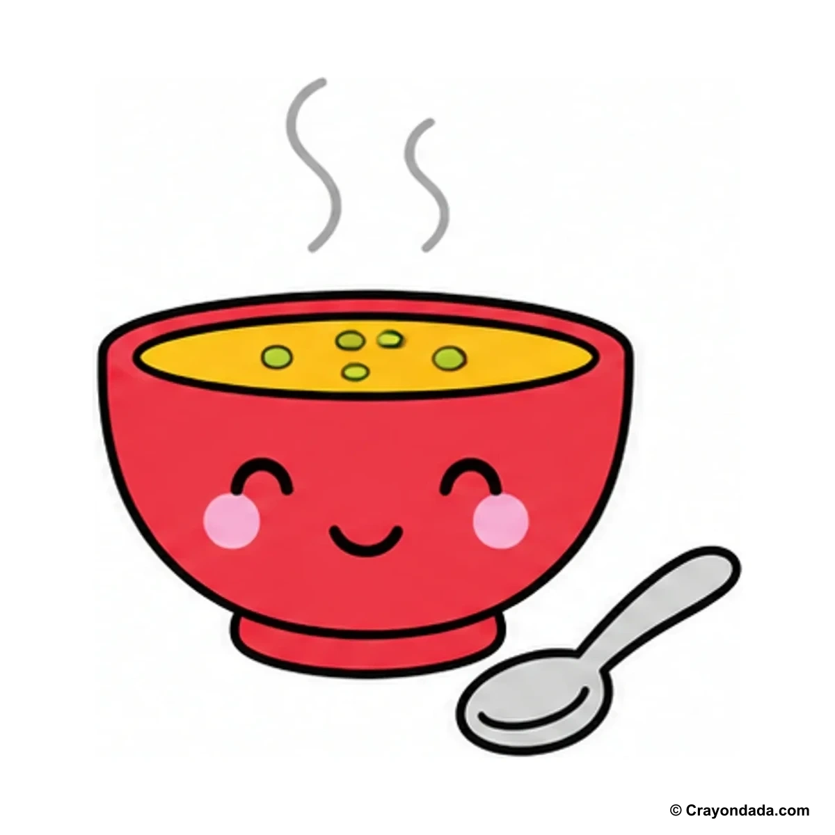 How to Draw a Simple Soup Bowl finished drawing