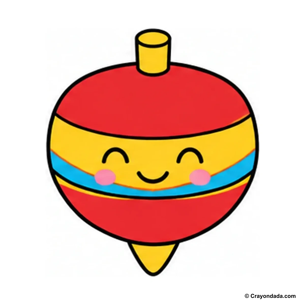 How to Draw a Simple Spinning Top finished drawing