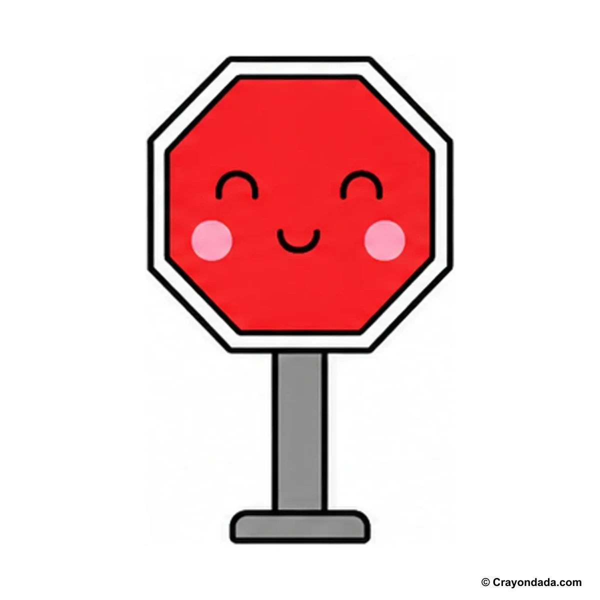 How to Draw a Simple Stop Sign finished drawing