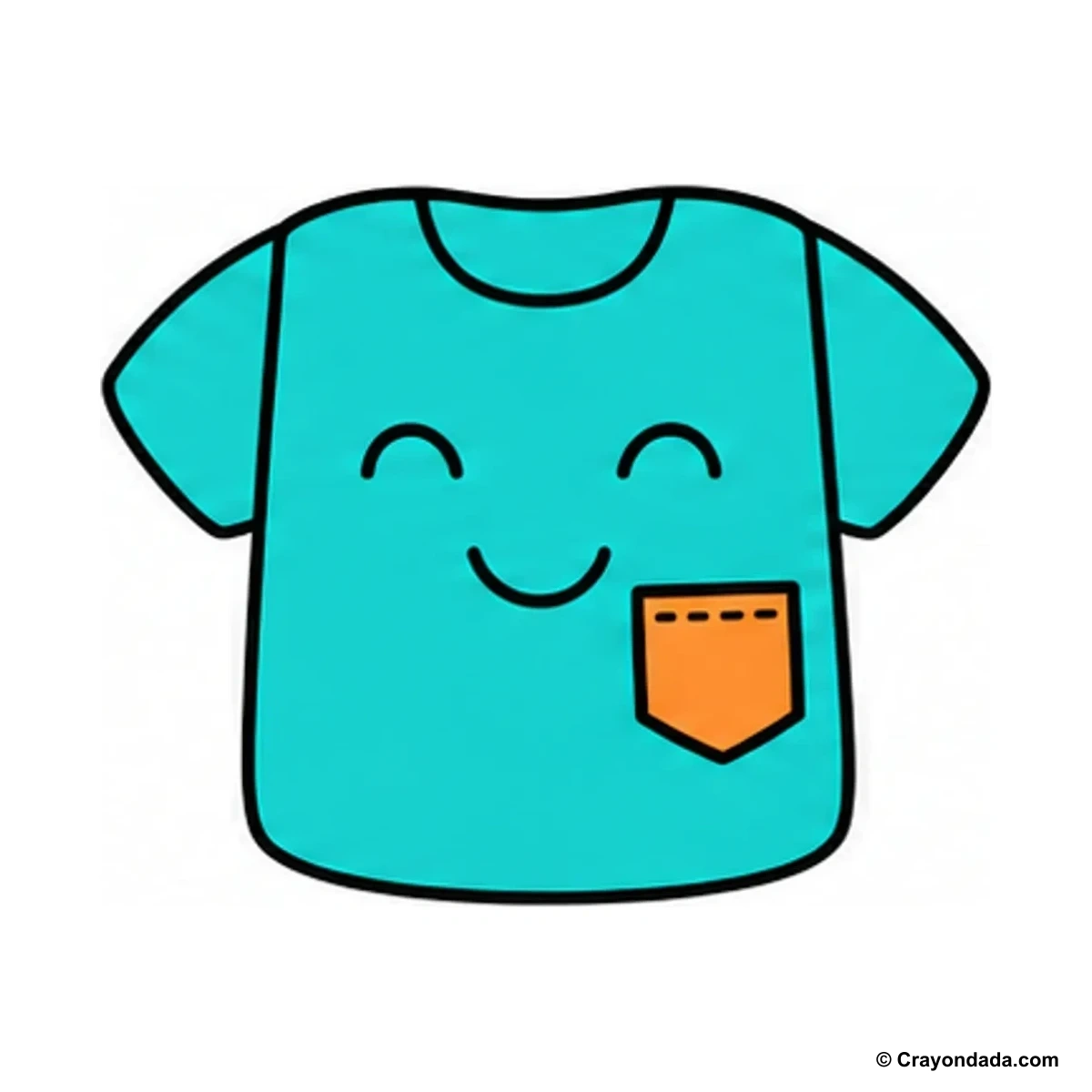 How to Draw a Simple T-Shirt finished drawing