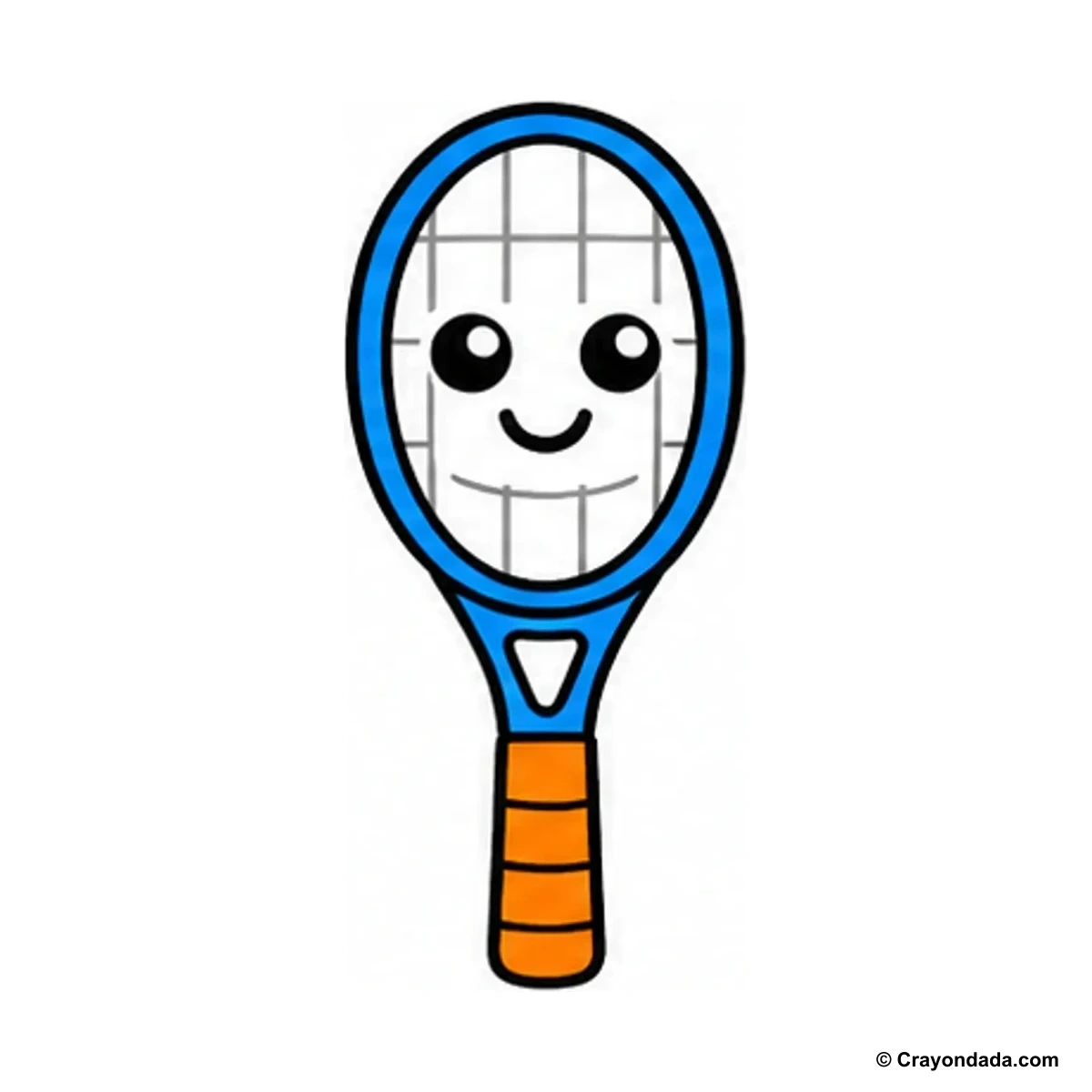 How to Draw a Simple Tennis Racket finished drawing