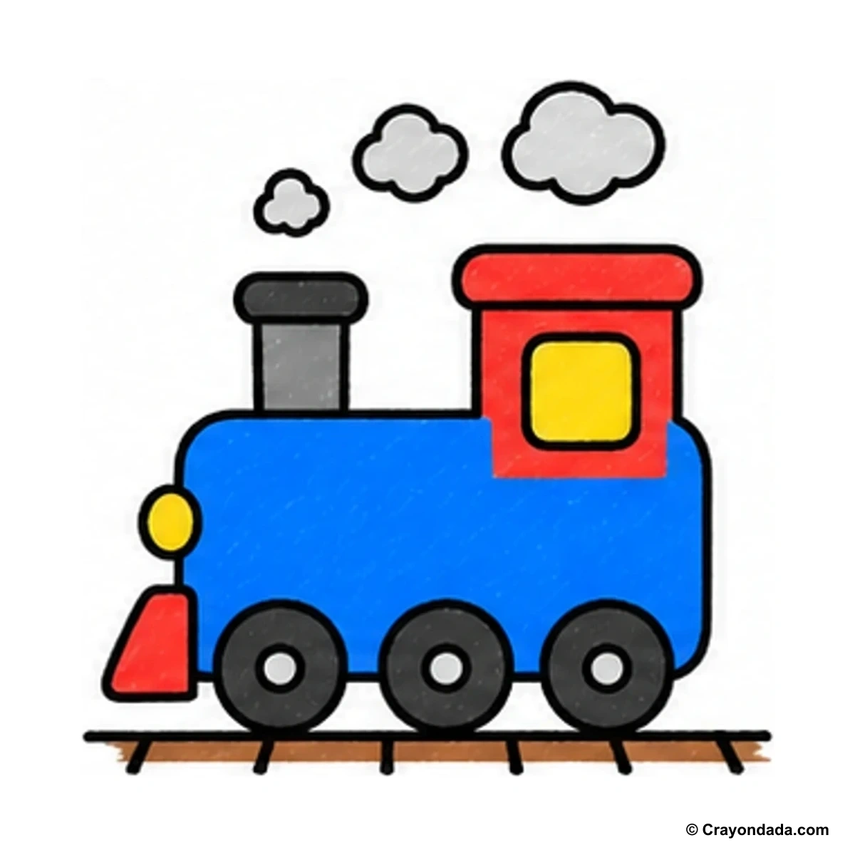 How to Draw a Simple Train finished drawing