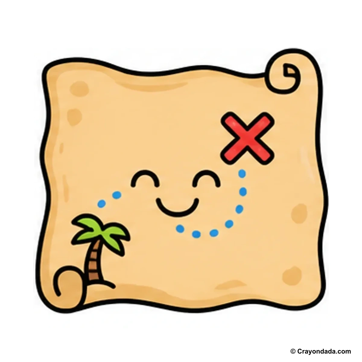 How to Draw a Simple Treasure Map finished drawing