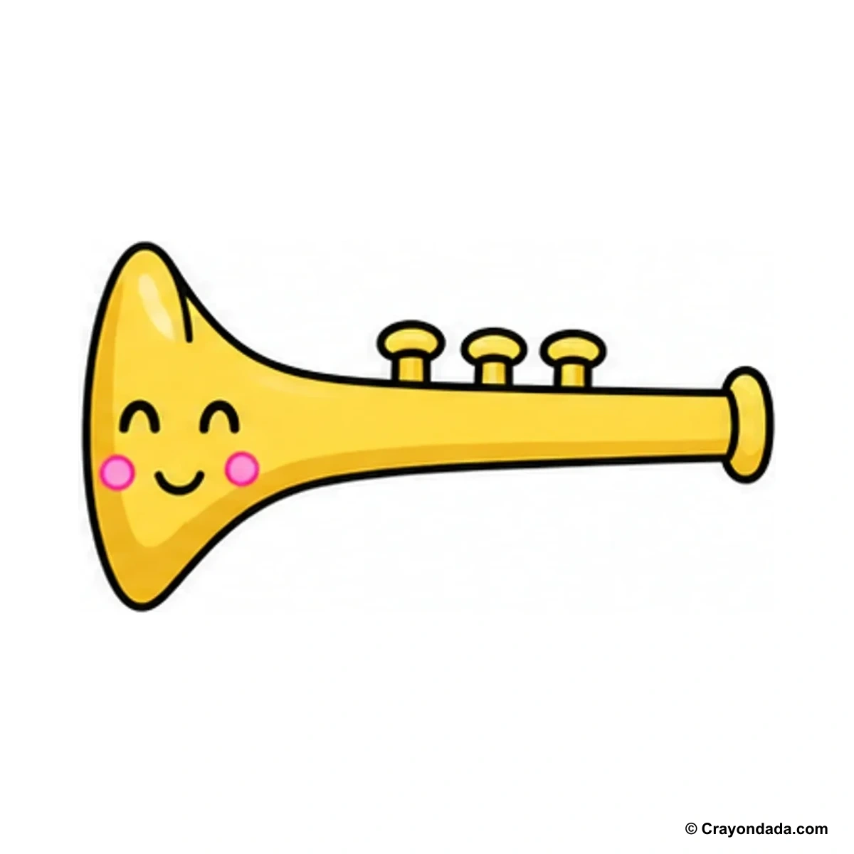 How to Draw a Simple Trumpet finished drawing