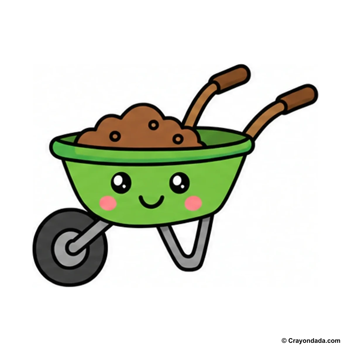 How to Draw a Simple Wheelbarrow finished drawing
