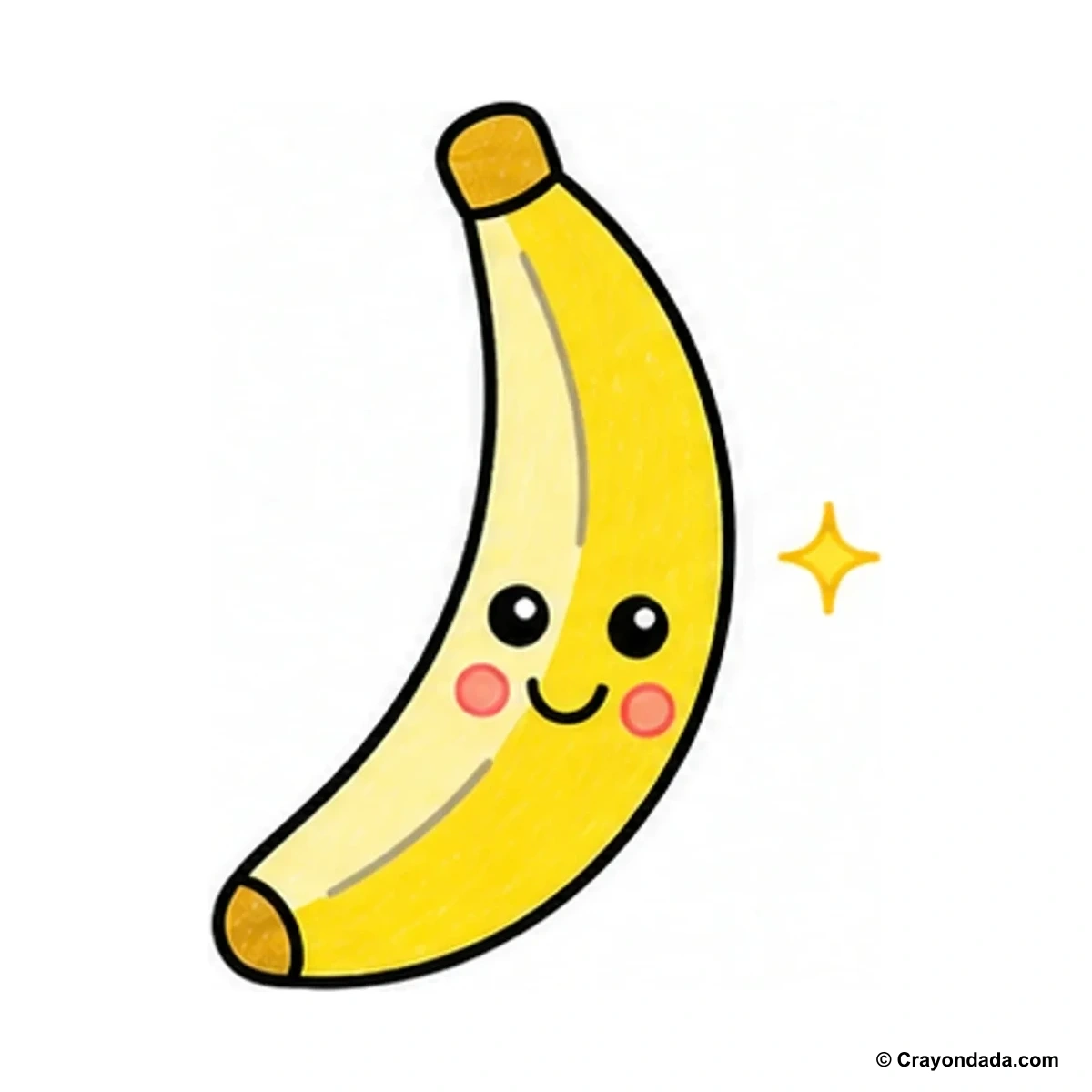 How to Draw a Smiling Banana finished drawing