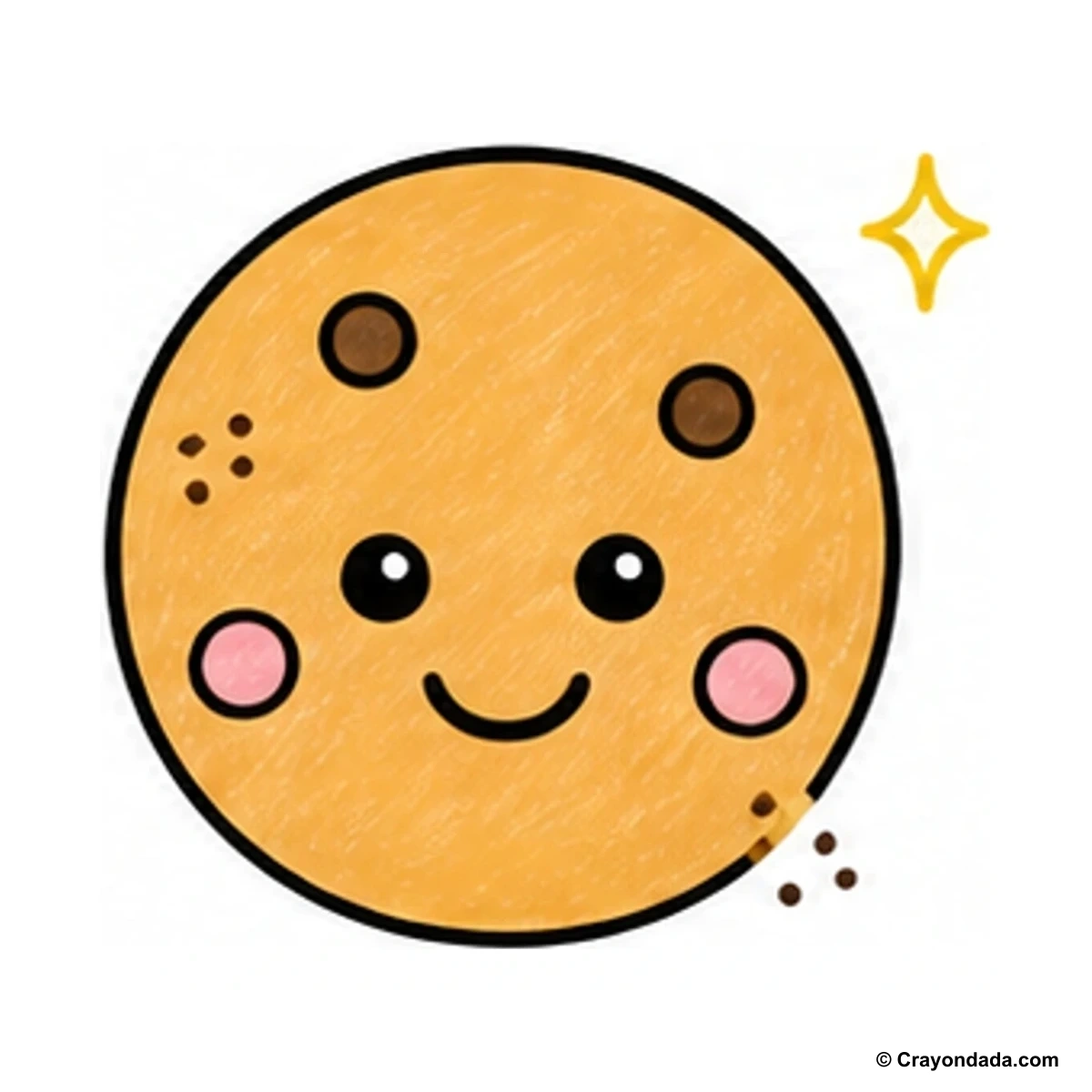 How to Draw a Smiling Cookie finished drawing