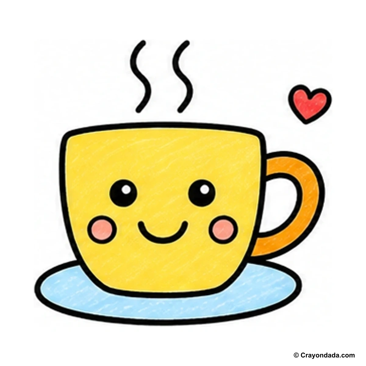 How to Draw a Smiling Cup finished drawing