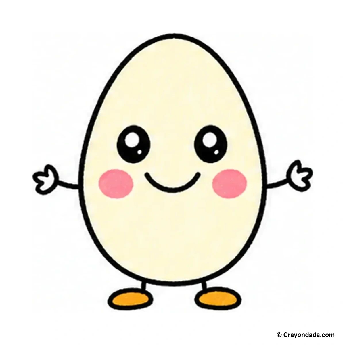 How to Draw a Smiling Egg finished drawing