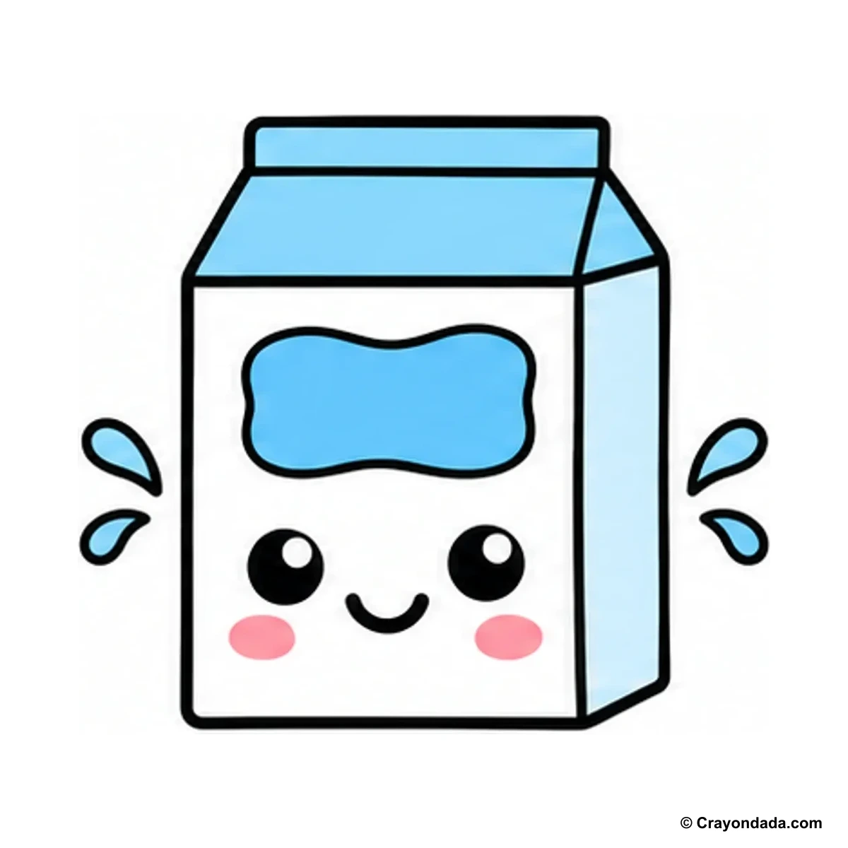 How to Draw a Smiling Milk Carton finished drawing