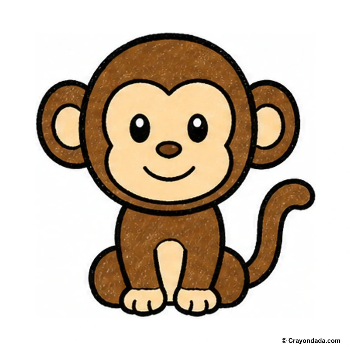 How to Draw a Smiling Monkey finished drawing