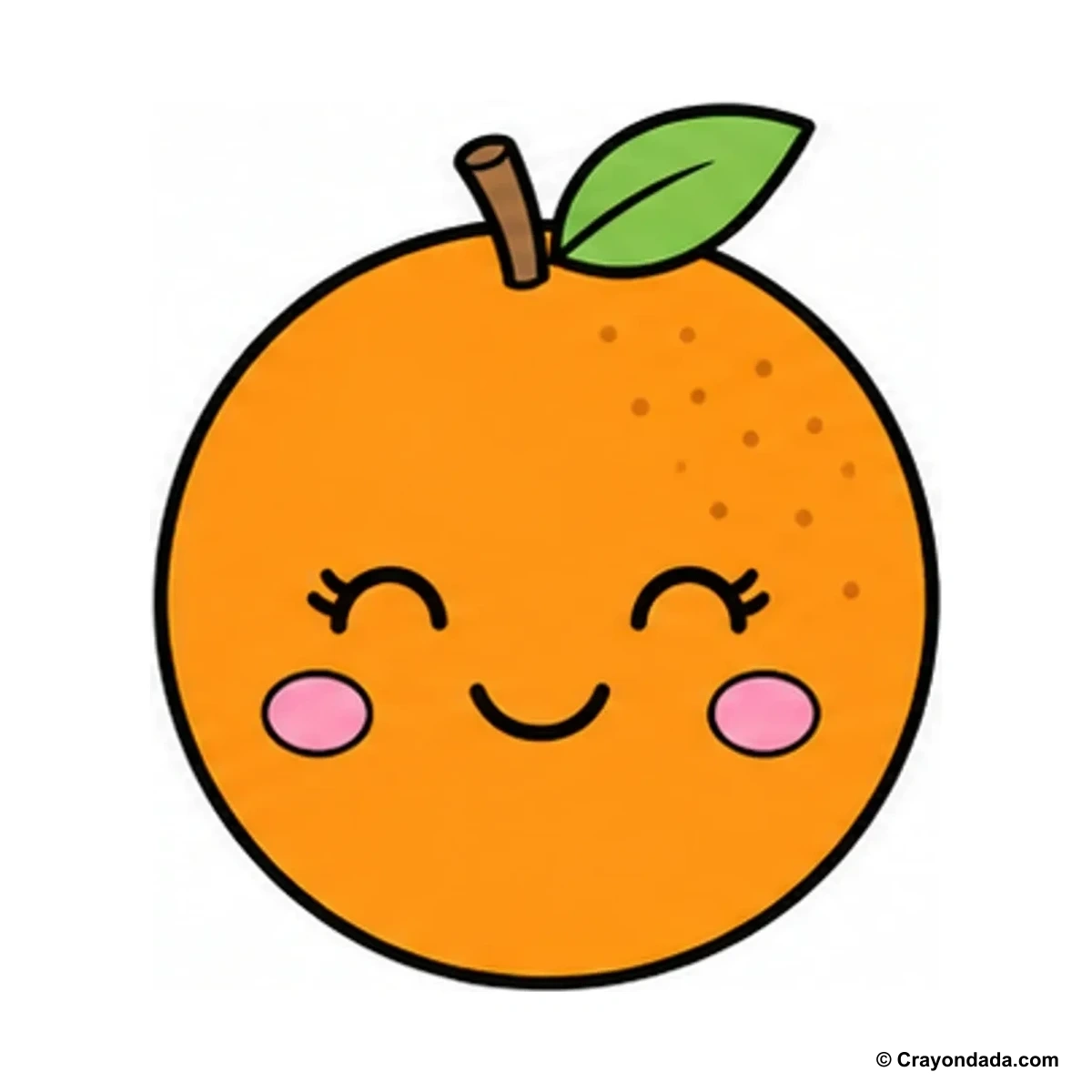 How to Draw a Smiling Orange finished drawing