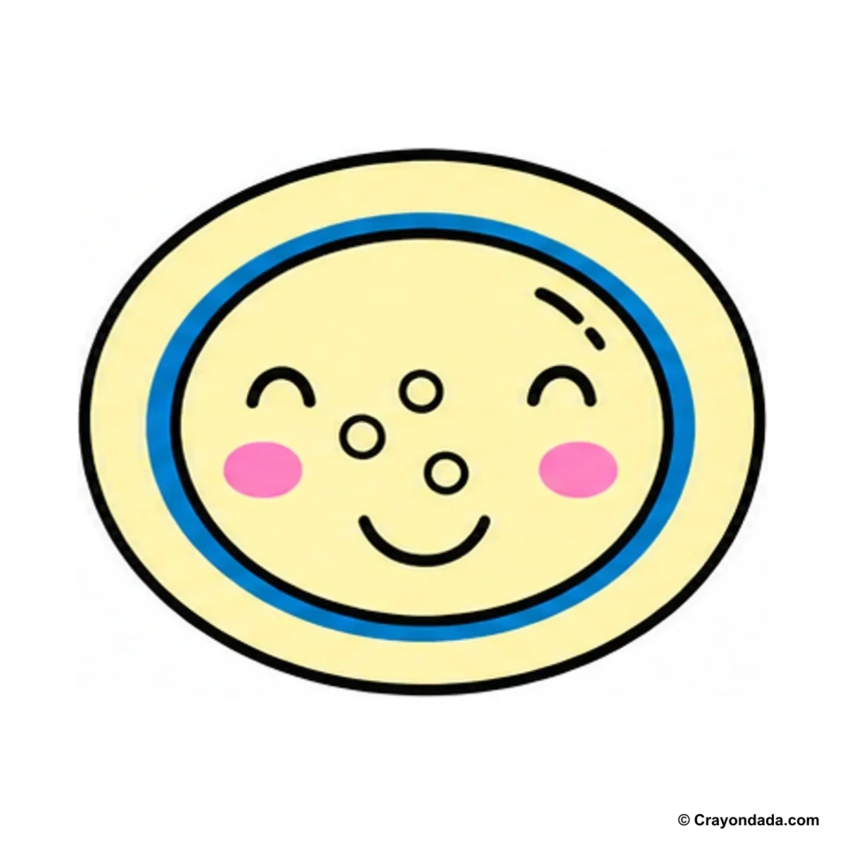 How to Draw a Smiling Plate finished drawing