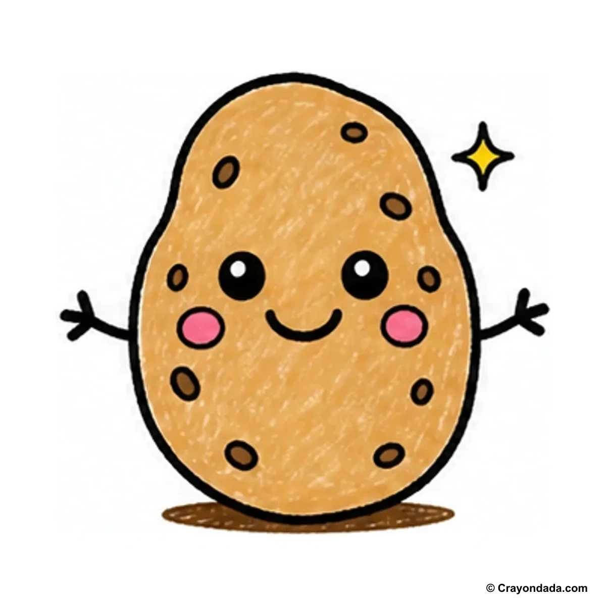 How to Draw a Smiling Potato finished drawing
