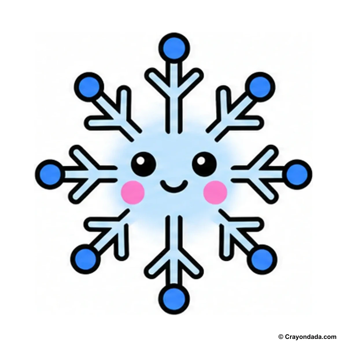How to Draw a Snowflake finished drawing