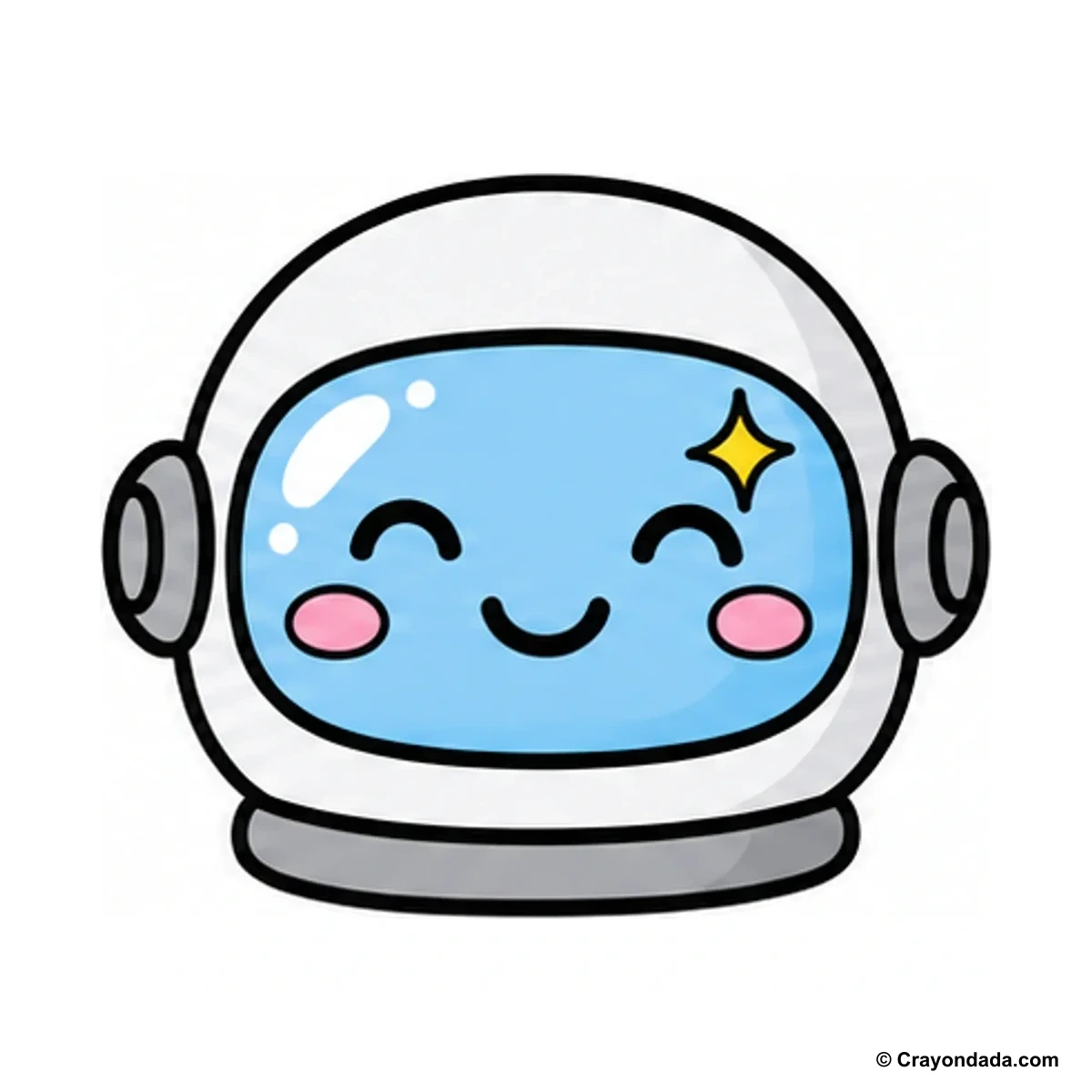 How to Draw a Space Helmet finished drawing