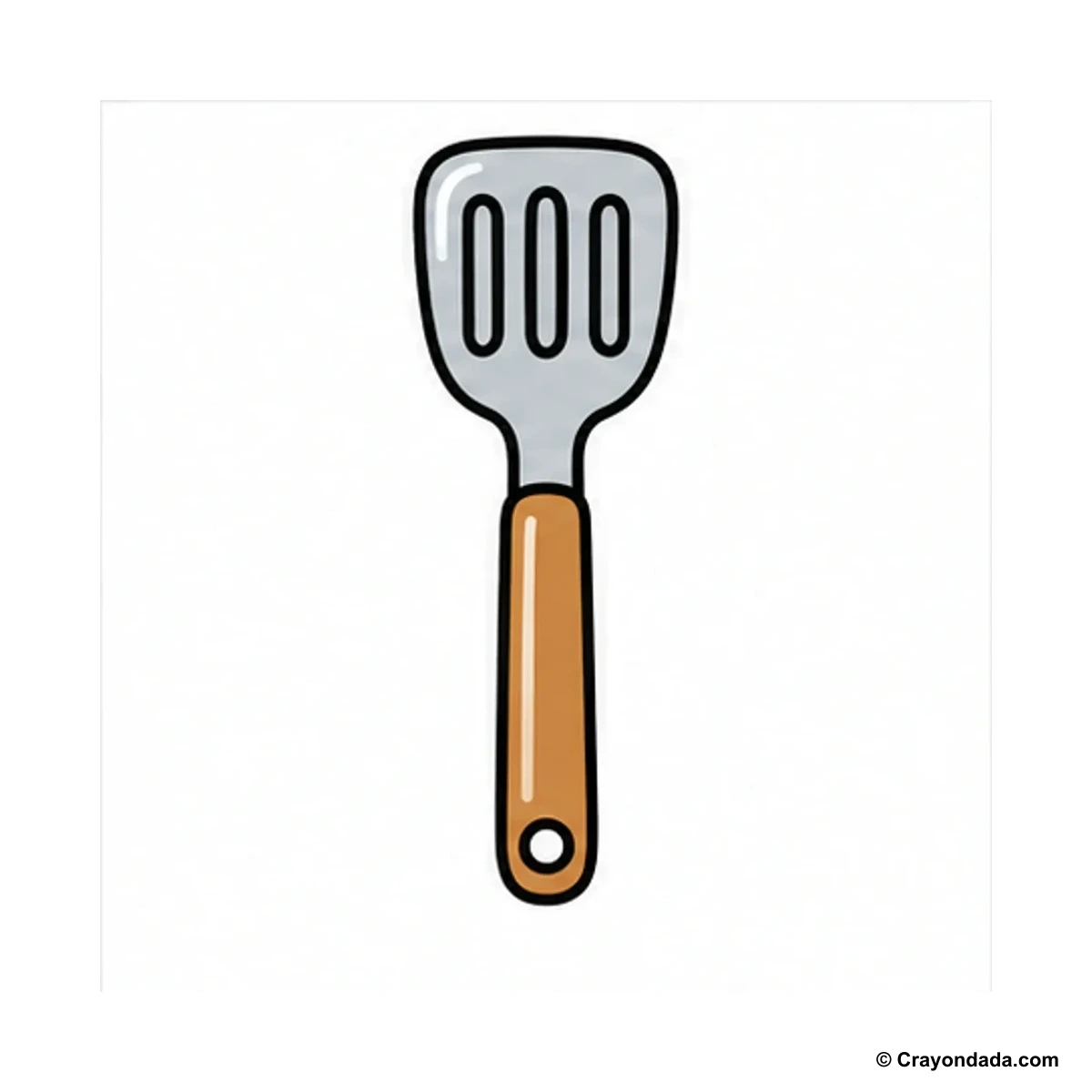 How to Draw a Spatula finished drawing