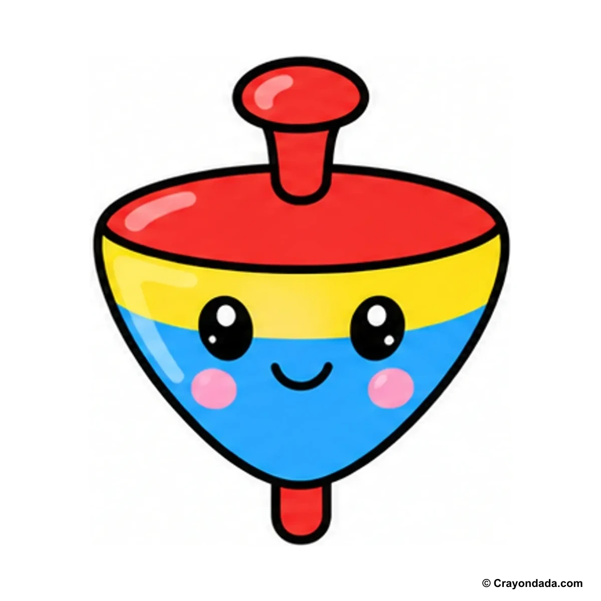 How to Draw a Spinning Top finished drawing
