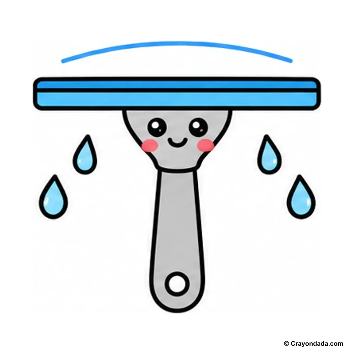 How to Draw a Squeegee finished drawing