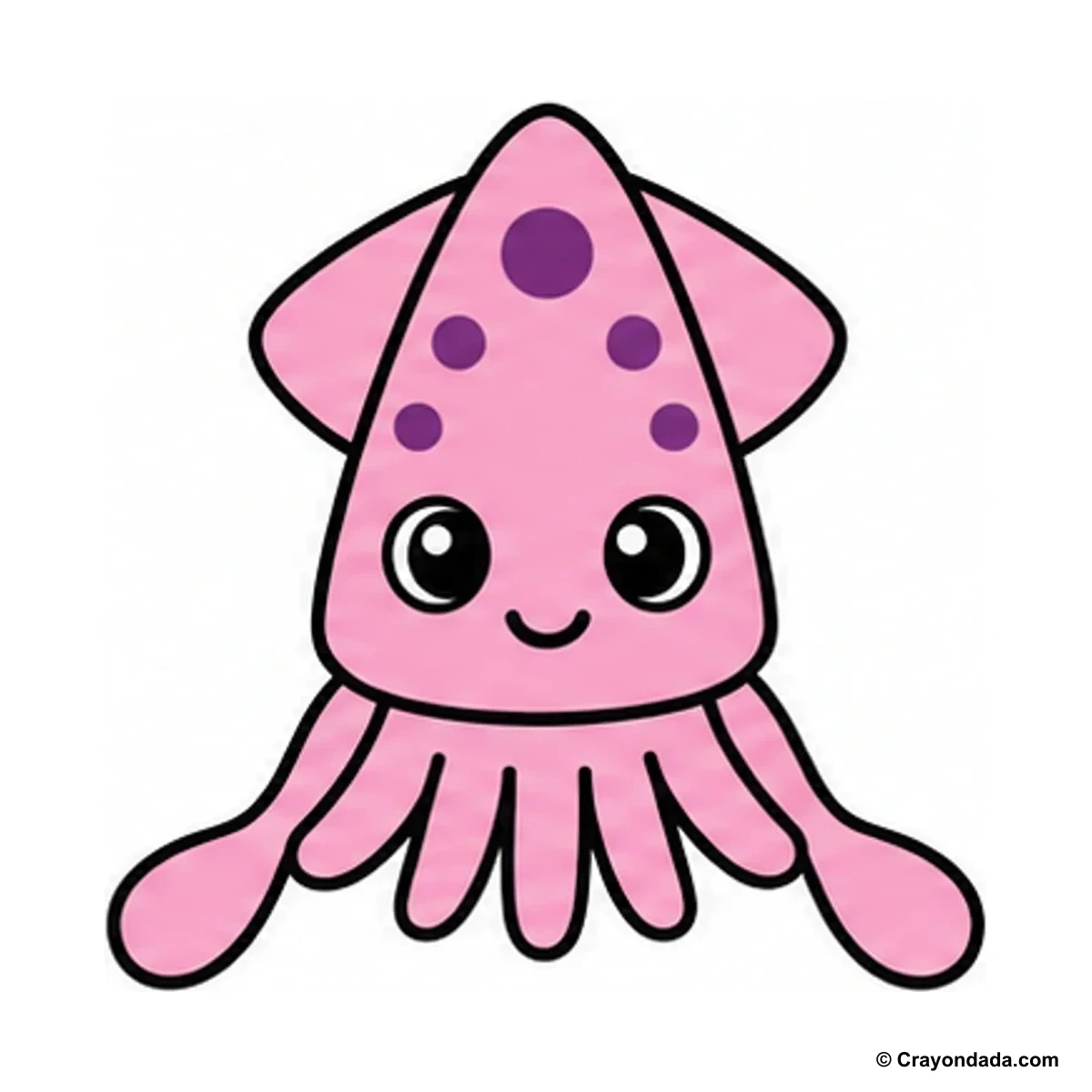 How to Draw a Squid finished drawing