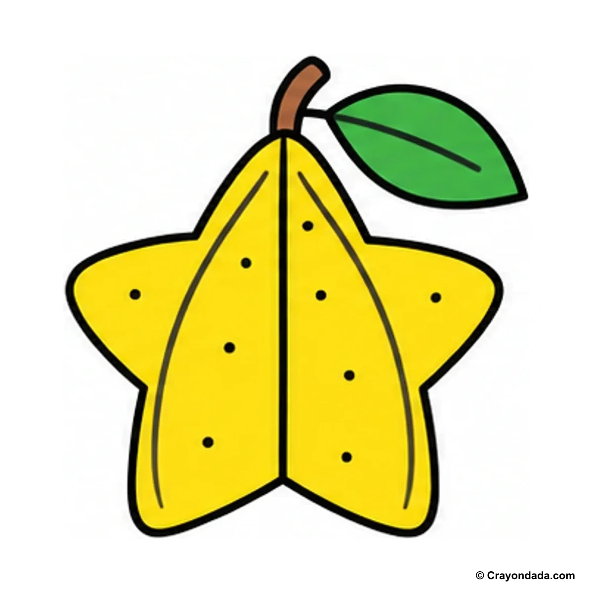 How to Draw a Star Fruit finished drawing