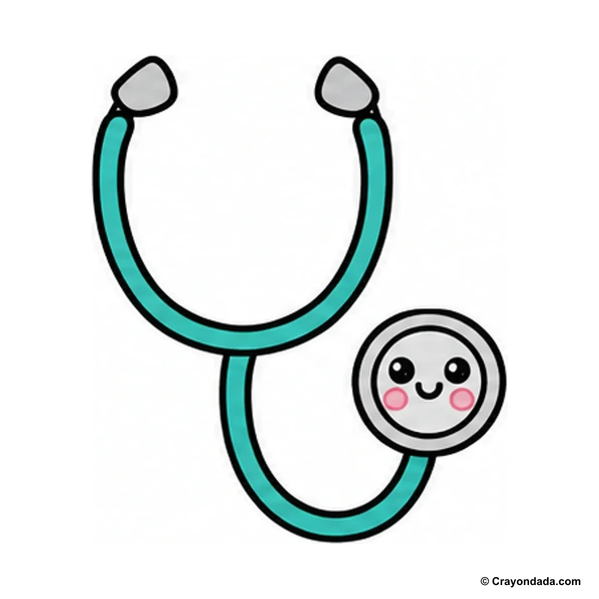 How to Draw a Stethoscope finished drawing