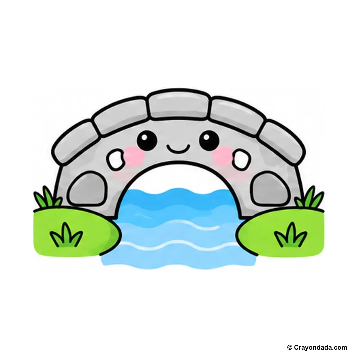 How to Draw a Stone Bridge finished drawing