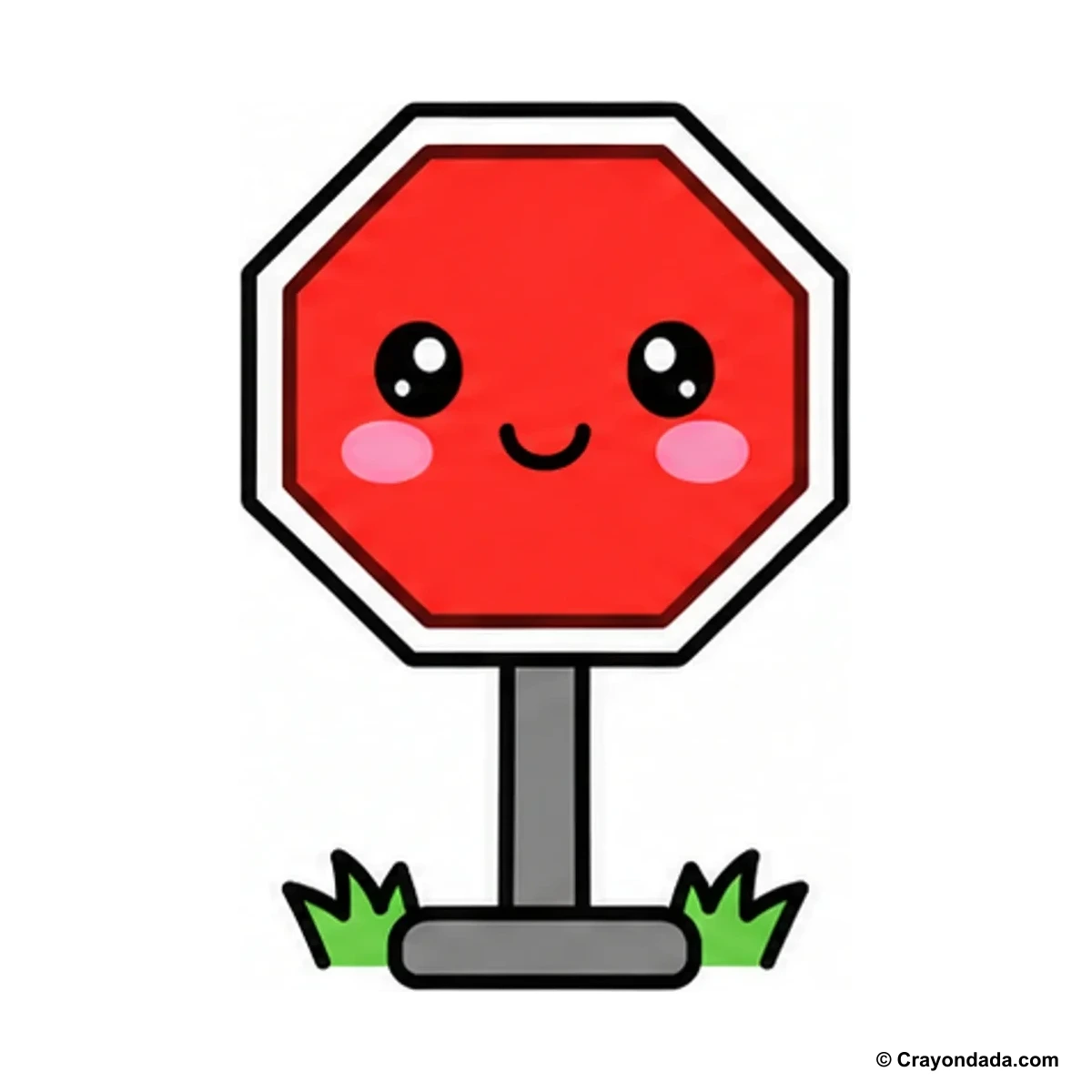 How to Draw a Stop Sign Shape finished drawing