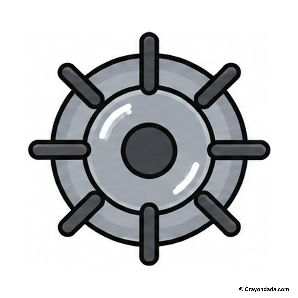 How to Draw a Stovetop Burner finished drawing