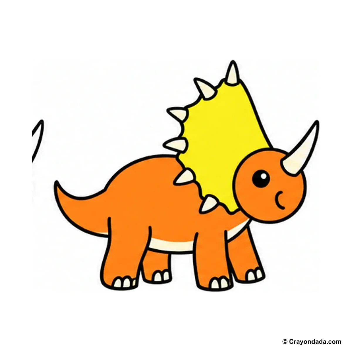 How to Draw a Styracosaurus finished drawing