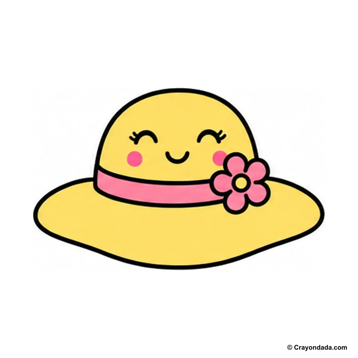How to Draw a Sun Hat finished drawing