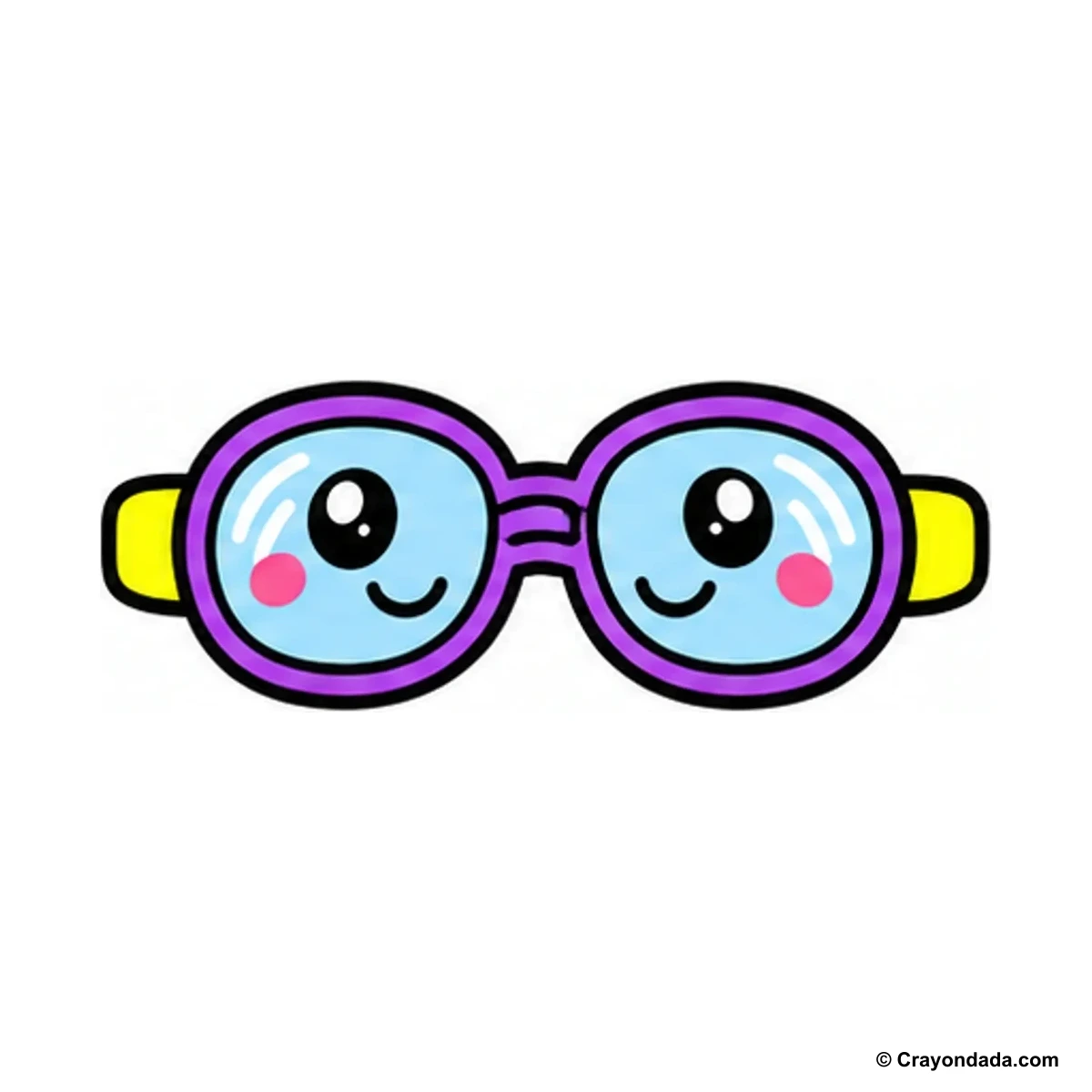 How to Draw Swim Goggles finished drawing