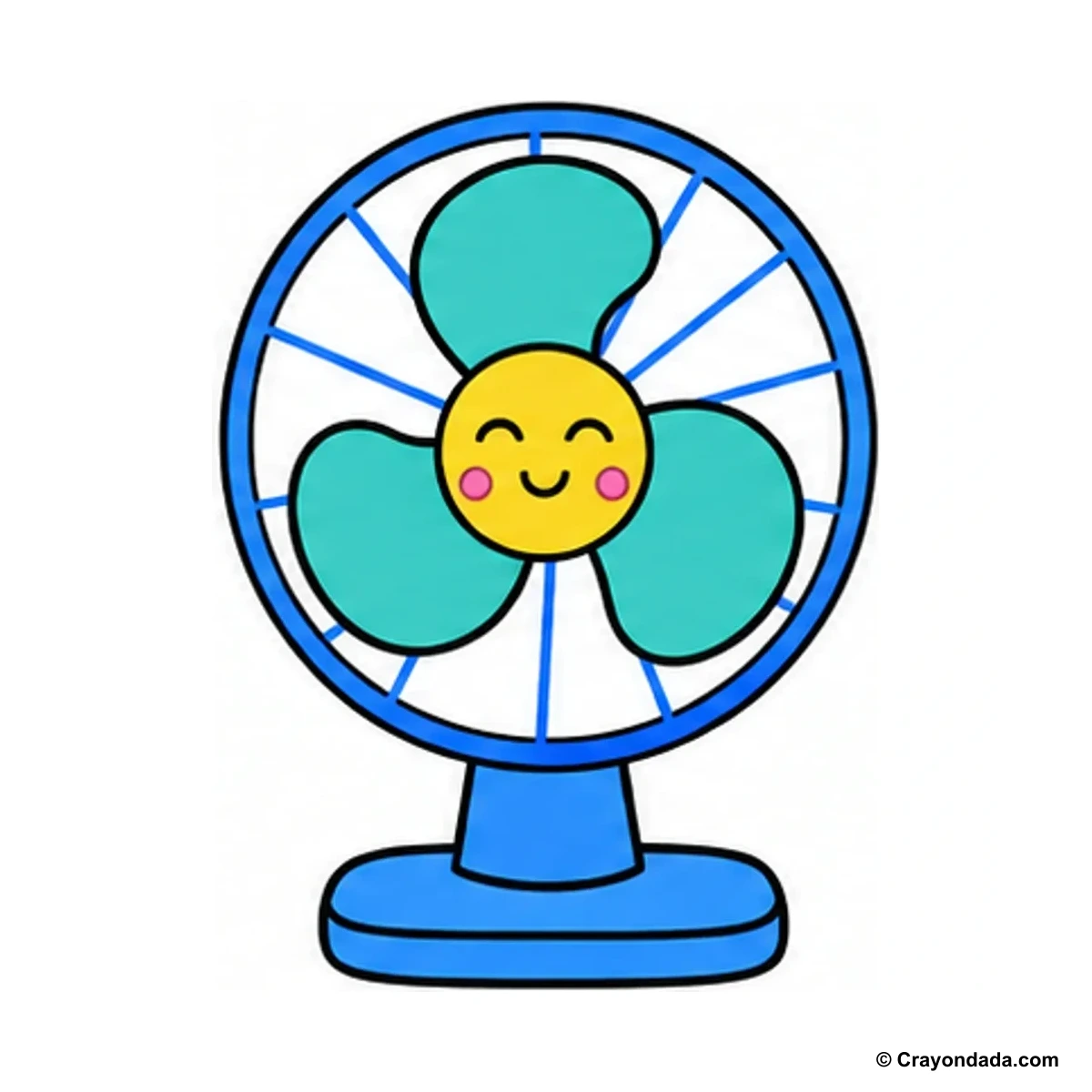 How to Draw a Table Fan finished drawing