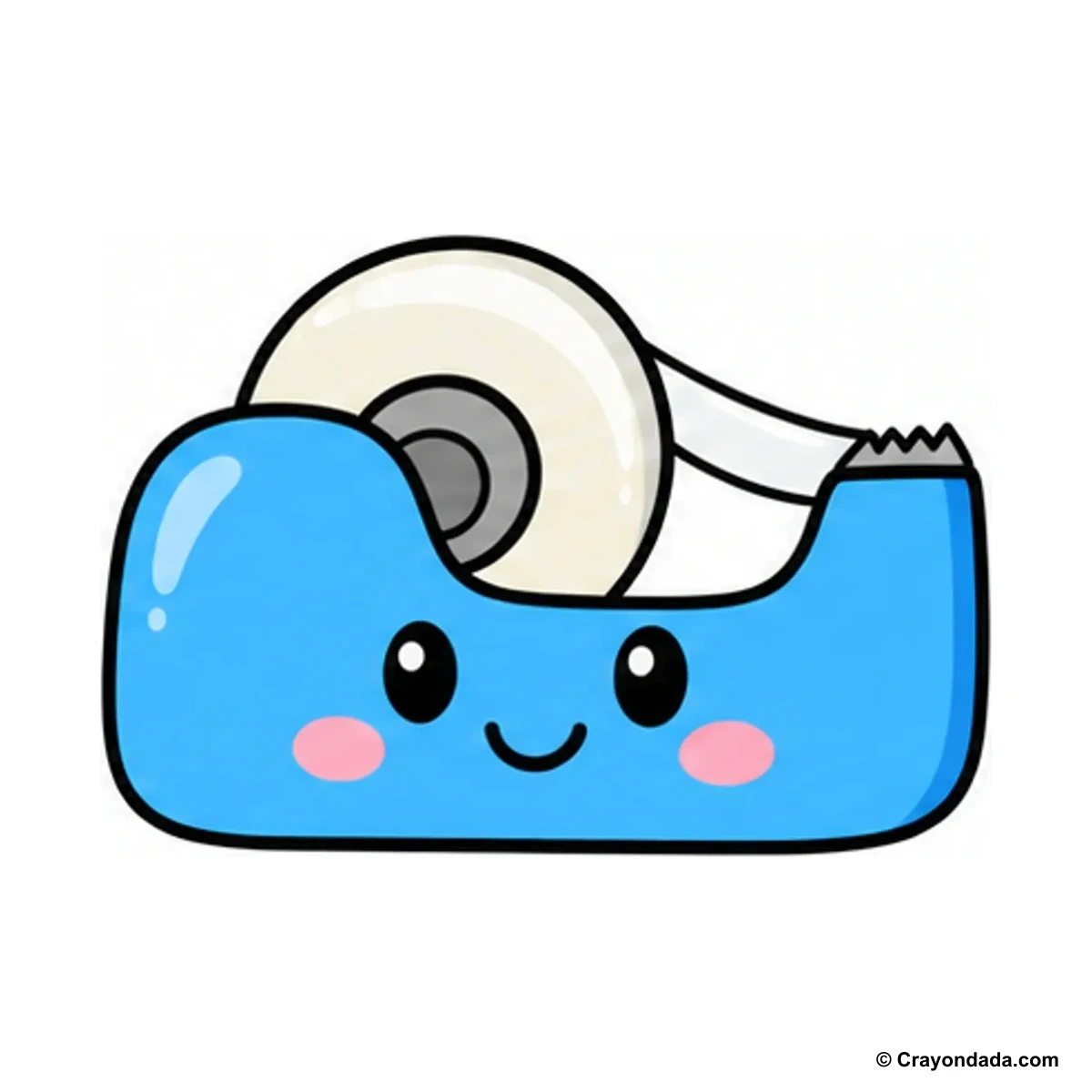 How to Draw a Tape Dispenser finished drawing