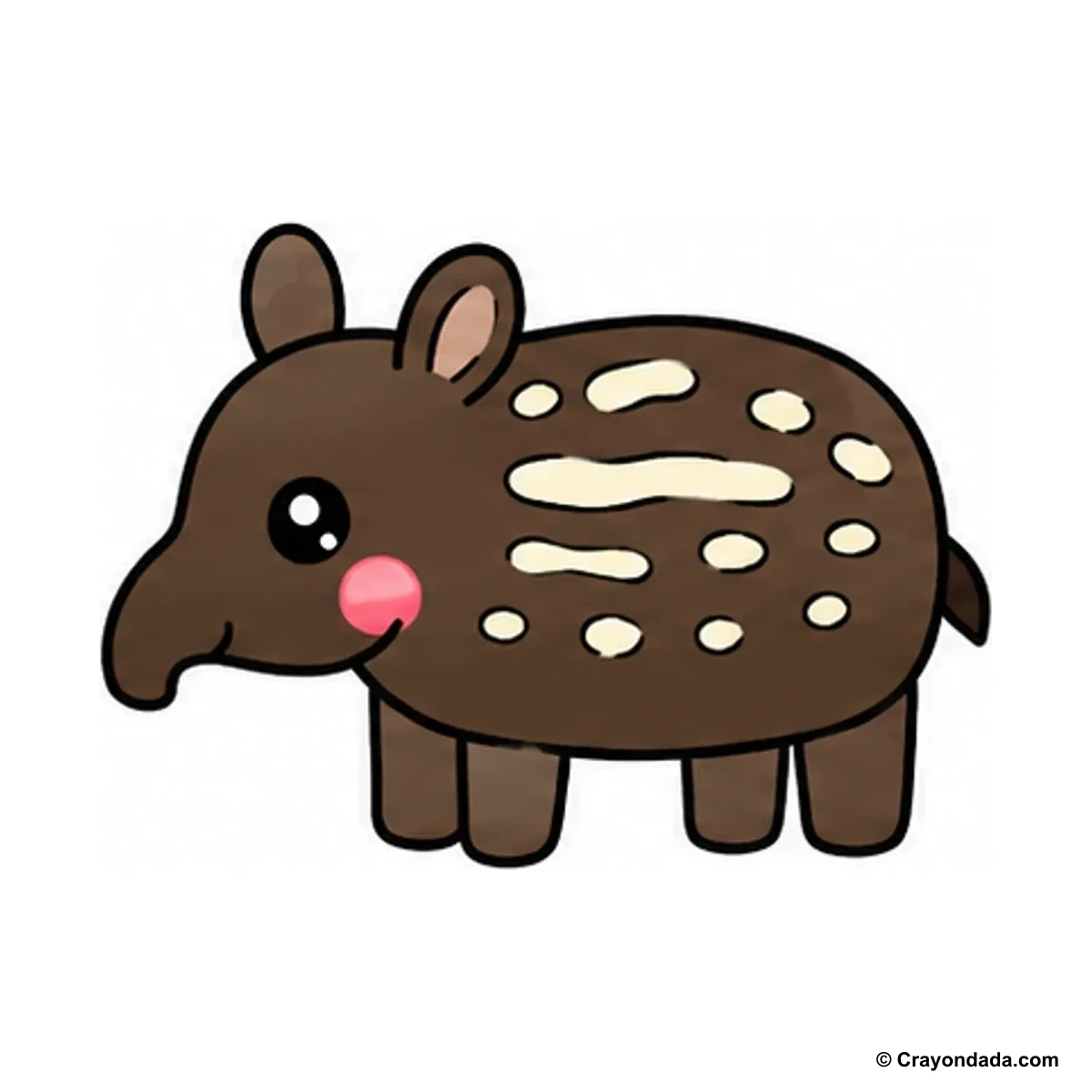 How to Draw a Tapir finished drawing