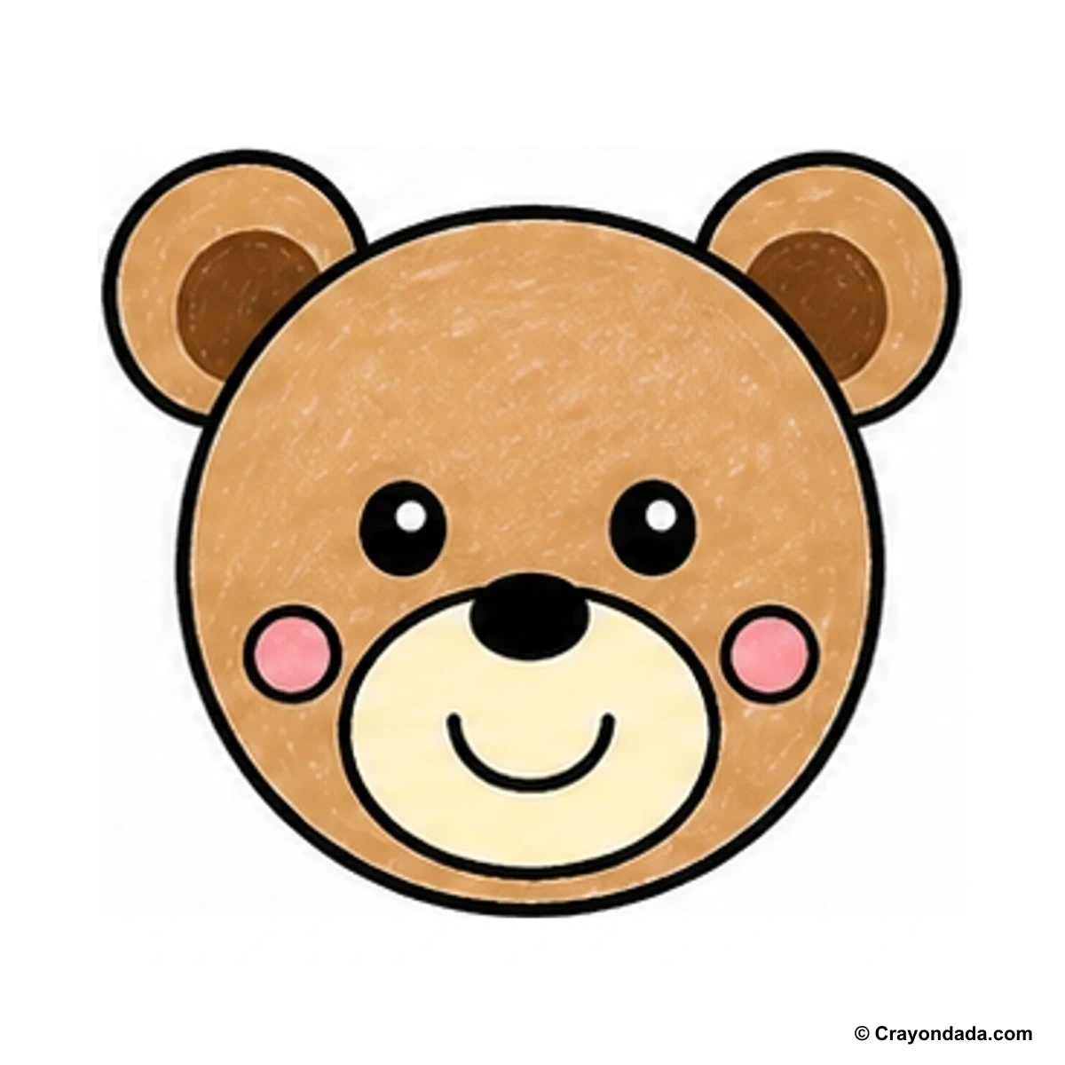 How to Draw a Teddy Bear Face finished drawing