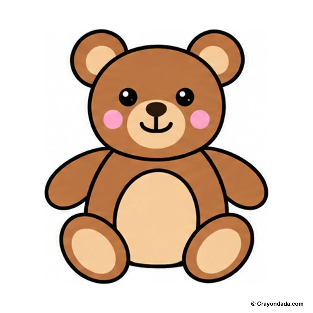 How to Draw a Teddy Bear finished drawing